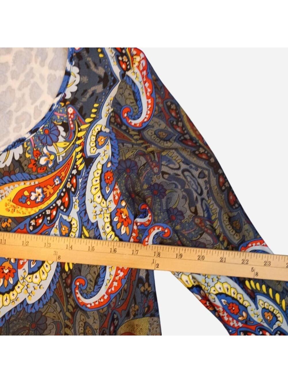 Boho Paisley Animal Print Handkerchief Tunic | White Mark 1XL - Picture 7 of 8